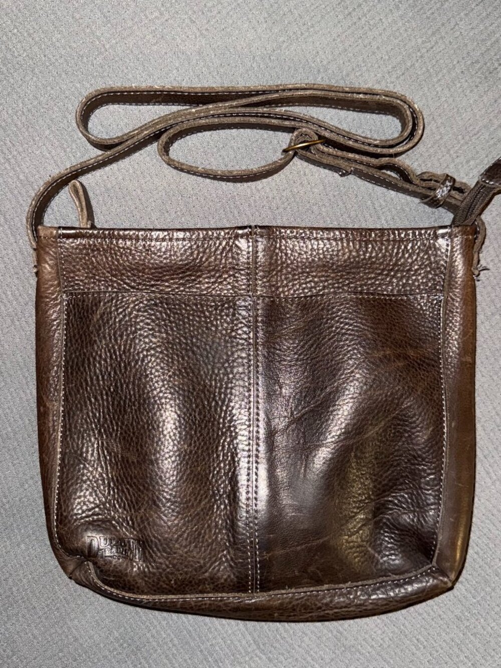 Duluth Trading Co Brown Distressed Genuine Leather Crossbody Shoulder Bag